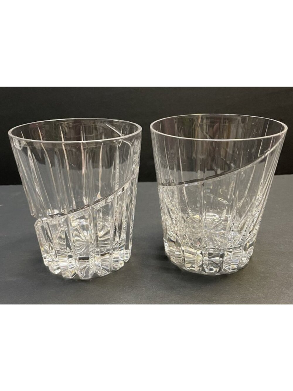 2 Mikasa Uptown Double Old Fashioned Lead Crystal Glasses Heavy - NEW w/out Box
